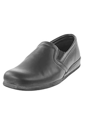 Rohde Viborg 6402 Herren Hausschuhe aus Leder, Größe 44, Schwarz - Bequeme Hausschuhe aus hochwertigem Leder, perfekt für den ganzjährigen Einsatz und ideal für entspannte Tage zu Hause.