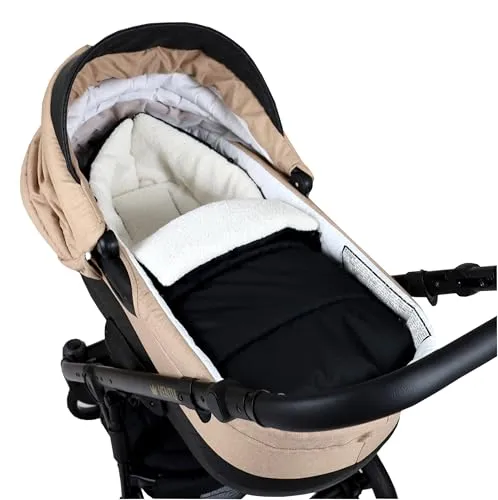 BABYLUX Bouclé Fußsack Kinderwagen 90cm | Universal Winter-Schlafsack - Kinderwagen & Buggys, 100% wasserdicht & winddicht – der ideale Fußsack für kalte Wintertage, passend für alle gängigen Modelle mit 3- und 5-Punkt-Gurten.