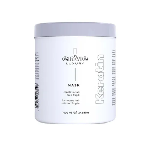 envie Luxury Keratin Haarmaske 1000 ml - Pflege-Maske für coloriertes, feines und brüchiges Haar mit Keratin. Bietet Farbschutz, intensive Feuchtigkeit und Anti-Frizz-Effekt. Ideal für strapaziertes Haar.