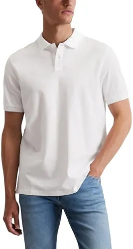 Poloshirt MARC O'POLO für Herren, Gr. XXXL, weiß - Herren-Shirts mit feuchtigkeitsregulierendem Piqué-Stoff und dezenter Logostickerei. Ideal für einen lässigen Look im Alltag.