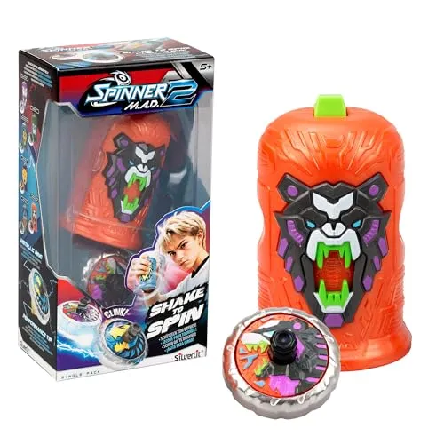 Bizak Spinner Mad 2 Shake, einzelner Kreisel mit fortschrittlichem Mechanismus, Cooper Bear, Kampfspielzeug für Jungen und Mädchen ab 5 Jahren, 6 Sammeln, (62006323-5)