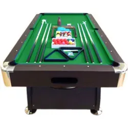 Billardtisch 8 ft Vintage Schwarz mit grünem Tuch