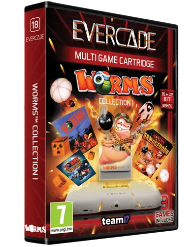 Worms Collection 1 - Evercade - PEGI 7 - Games, klassische Worms-Action für nostalgische Spieler, ideal für spannende Multiplayer-Duelle.