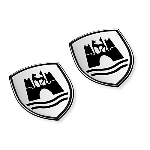 Volkswagen 5C0064317ASXRW Dekorfolien Set Wolfsburg Wappen Emblem satinschwarz chromglanz