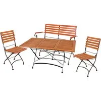 Garden Pleasure WIEN Set 5 Tisch 4-tlg. - Gartenmöbel-Set für entspannte Stunden im Freien. Die platzsparende, klappbare Sitzgarnitur bietet Komfort und ist ideal für gesellige Treffen auf Terrasse oder Balkon.