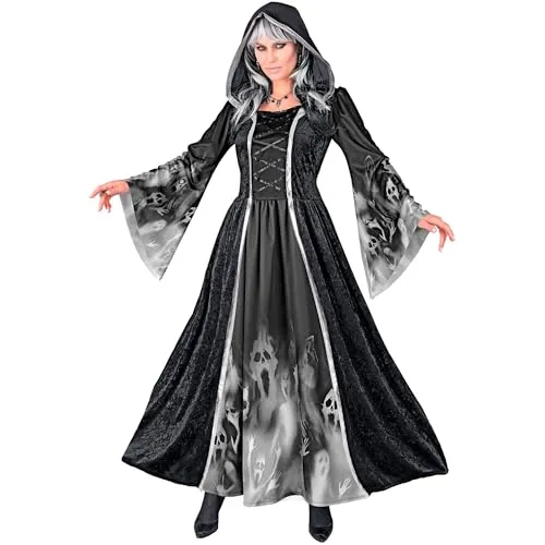W WIDMANN MILANO Party Fashion - Kostüm schreiende Seelen, Kleid mit Kapuze, Geist, Dämon, Verkleidung Halloween