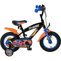 Hot Wheels Kinderfahrrad - Jungen - 12 Zoll - Schwarz Orange Blau - Weiß