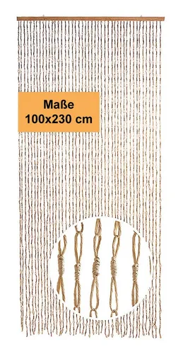 Kobolo Türvorhang CIRCLES Fadenvorhang 100x230 cm, Einfache Montage - Stylischer Türvorhang CIRCLES von kobolo mit 45 Strängen, der Insekten fernhält und gleichzeitig ein dekoratives Element für jeden Raum bietet. Geräuscharm und einfach zu montieren – ideal für eine ansprechende Raumgestaltung.