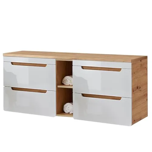 Lomadox Badmöbel Waschtisch-Unterschrank Set