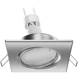 ledscom.de Deckeneinbaustrahler RIR Einbaurahmen chrom matt eckig schwenkbar + LED Lampe warmweiß 3-Stufen Dimmen 500lm