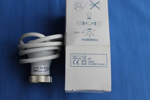BK074 - Claro Stellantrieb T 1A20 230V - Thermostat-Stellantrieb mit M30x1,5 Anschluss, energieeffizienter 3 Watt Motor für präzise Temperaturregelung in Heizsystemen.