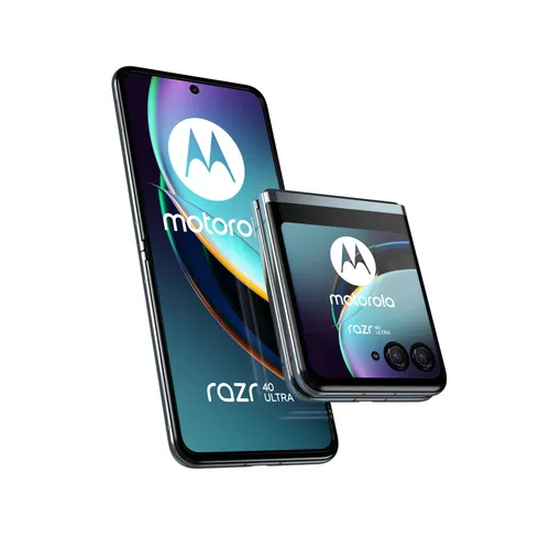 Motorola razr40 Ultra 256GB 5G - Glacier Blue Smartphone, AMOLED FHD+ Display und 32 MP Frontkamera für beeindruckende Selfies