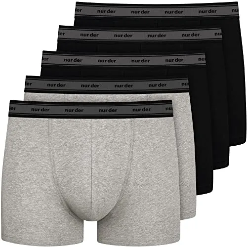 Nur Der 5er Pack Boxer GOTS Organic Cotton - Herren-Boxershorts aus hautfreundlicher Bio-Baumwolle, sportlich geschnitten mit flachem Elastikbund und perfekter Passform durch Elasthan - gut für dich und die Umwelt.