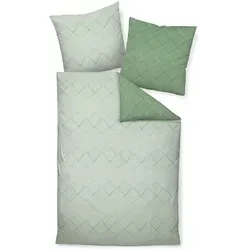 Janine Wendebettwäsche - Kuschelige Biber-Bettwäsche in Grüntönen 155x220 cm - Bettwäsche in attraktiven Grüntönen, schadstoffgeprüft und atmungsaktiv. Die kuschelige Biber-Oberfläche sorgt für Wärme und Komfort, ideal für kühle Nächte.