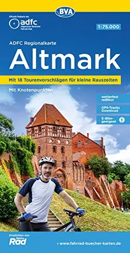 ADFC Regionalkarte Altmark, 1:75.000, mit Tagestourenvorschlägen, reiß- und wetterfest, E-Bike-geeignet, mit Knotenpunkten, GPS-Tracks Download (BVA ADFC Regionalkarte)