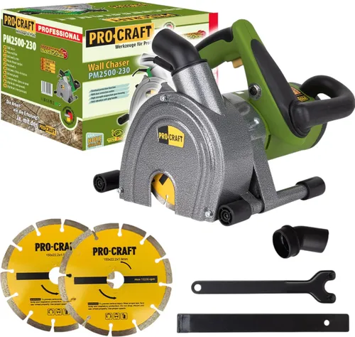 Procraft PM2500-230 Mauernutfräse 1700 Watt mit 2 Trennscheiben