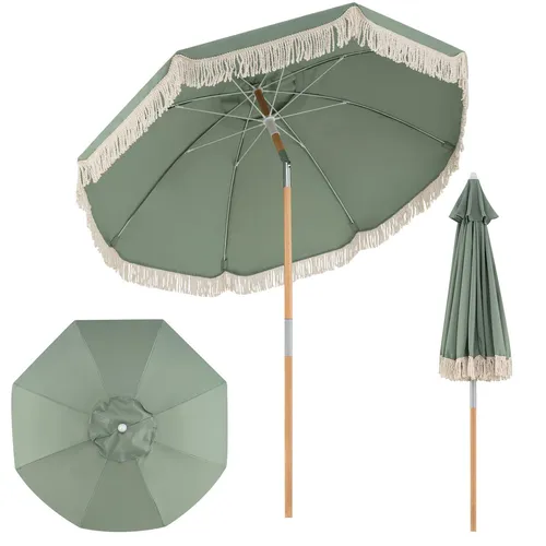 COSTWAY Sonnenschirm Boho 170cm – Knickbar und Stilvoll in grün von Costway