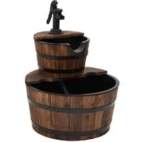 vidaXL Gartenbrunnen mit Pumpe aus Massivholz