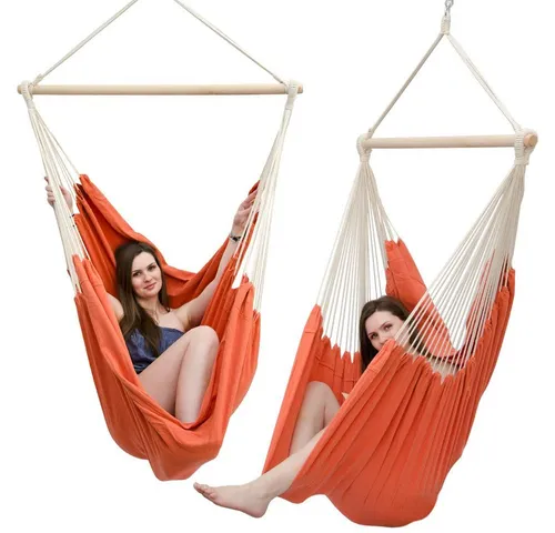 eyepower XL Hängesessel für 2 Personen - 185 x 130 cm - Hängesessel aus 100% Baumwolle, ideal für Innen und Außen. Belastbar bis 150 kg, perfekt zum Entspannen im Garten oder Zuhause. Inklusive robustem Drehwirbel für einfache Aufhängung.