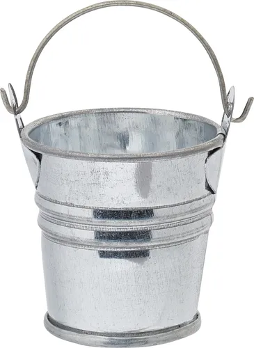 Miniatur Metall-Eimer, ca. 4 x 4 cm in silber von HobbyFun