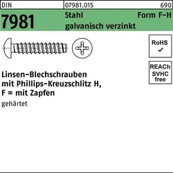 Reyher Blechschrauben DIN 7981 St. 3,5x9,5 -F-H vz (2000 Stück) - Hochwertige Blechschrauben für vielseitige Anwendungen, 2000 Stück pro Packung, ideal für stabile Verbindungen und einfache Montage.