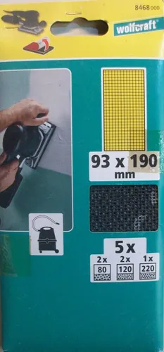 Wolfcraft Haft-Gitterleinen 93 x 190 mm 5 Stück Siliziumcarbid Hobel