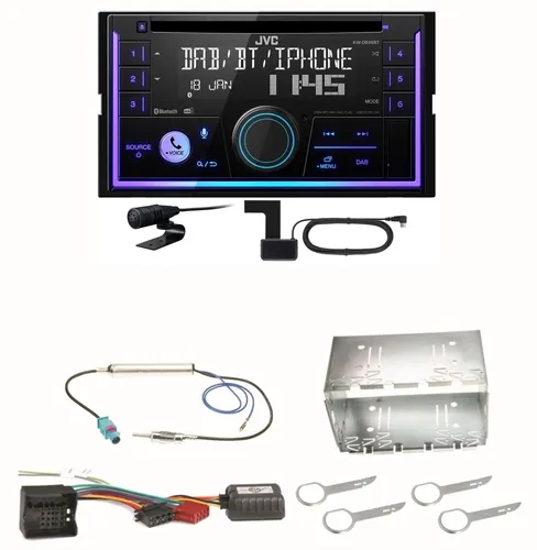 JVC KW-DB95BT Bluetooth Digitalradio Einbauset für VW Fox/Polo 9N3