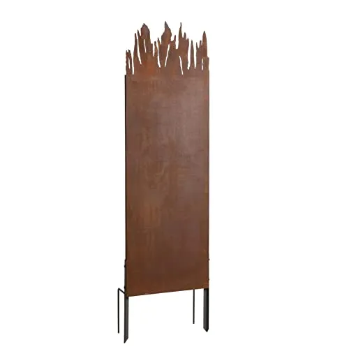 ESTEXO Sichtschutzelement Flames - Edelrost Gartenzaun - Dekorative Zäune mit einzigartiger Rost-Patina und stabiler Stahlkonstruktion, wahlweise mit Flammen-Design für einen stilvollen Sichtschutz im Garten.