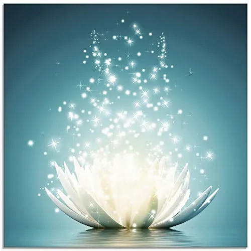 ARTland Wanddeko Glasbilder - Quadratisches Lotusblumen Bild - Poster & Kunstdrucke - Hochwertiges Glasbild mit UV-beständigem Druck, ideal für jeden Raum und umweltfreundlich produziert in Aachen.