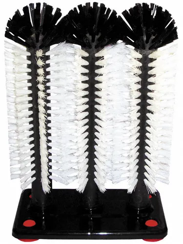 Gläserspülbürste 3 x 24 cm auf Kunststoffplatte mit Saugnäpfe