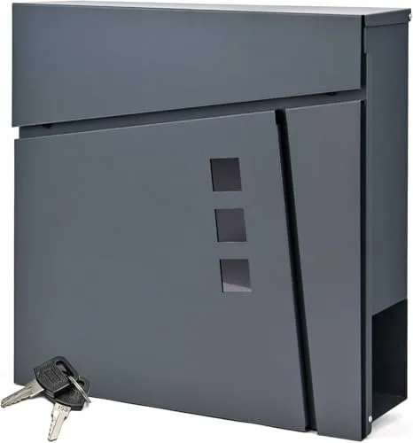 Verda Retro Antik Briefkasten SN3663-5 - Eleganter Wandbriefkasten aus Aluminium und Stahl, abschließbar, ideal für Sicherheit und Stil in Ihrem Eingangsbereich.