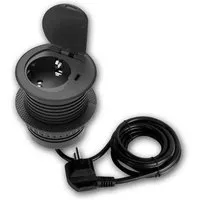 world-trading-net Tisch-Einbausteckdose 230V + USB-C 20W Schwarz - Praktische Einbausteckdose für den Tisch mit 230V und USB-C Anschluss. Ideal für einfache Installation und schnellen Zugriff auf Stromversorgung. Mit hochwertigem Federdeckel für eine saubere Optik.