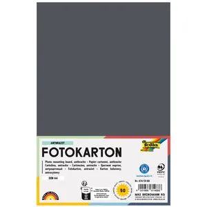 Folia Fotokarton 614/50 88, A4, anthrazit, 300g/m², 50 Blatt
