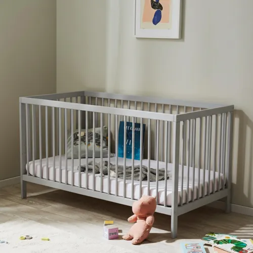 Höhenverstellbares Babybett 60x120 & 70x140 cm aus Buchenholz