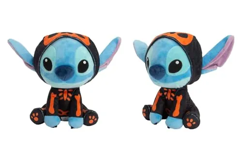 Disney Stitch Skeleton Plüschfigur 25cm - Kuscheltiere: Ein einzigartiger Stitch im Skelett-Design, perfekt zum Kuscheln und Spielen für Kinder ab 3 Jahren.