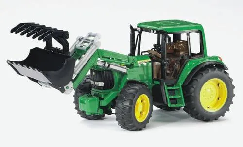 Bruder John Deere 6920 mit Frontlader - Originalgetreues Landwirtschaftsmodell - Spielzeug-Traktor mit voll funktionsfähigem Frontlader und öffnender Motorhaube, ideal für kleine Landwirte und kreative Rollenspiele.