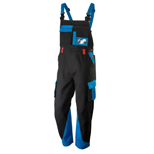 NEO TOOLS Herren HD+ Arbeits-Latzhose, 100% Baumwolle 275 g/m2, Gr. S-XXL, elastischer Hosenbund mit Gummizug am Rücken, regulierbare X-Hosenträger, Gr. M/50