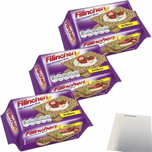Filinchen Vollkorn das Knusperbrot 3er Pack 3x75g Packung usy Block