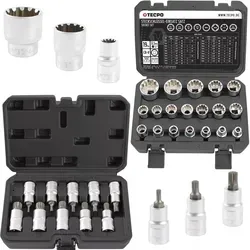 TECPO Steckschlüsselsatz, Innenvielzahn Nüsse, 1/2 Zoll, 10-teilig...