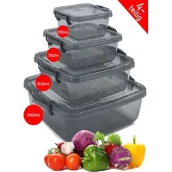Frischhaltedosen Set 4-teilig mit Deckel für Aufbewahrung Küche Organizer Vorratsdosen Lunchbox 350ml-3000ml, BPA-frei, Spülmaschinenfest und Mi...