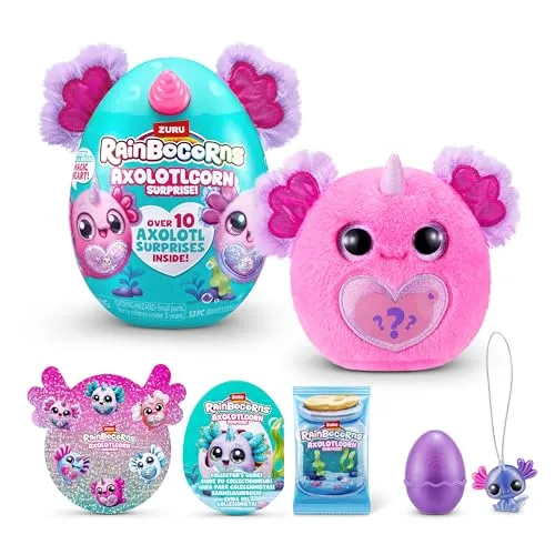 Rainbocorns Axolotlcorn Surprise (GILLDA) von ZURU – Plüschspielzeug zum Sammeln für Mädchen ab 3 Jahren
