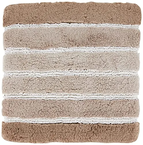 Kleine Wolke Badteppich Taupe 60 x 60 cm - Badematte in hochwertigem Materialmix mit Hoch/Tief-Effekt, waschbar bis 40° C, trockner- und fußbodenheizungsgeeignet. Ideal für ein stilvolles Bad!