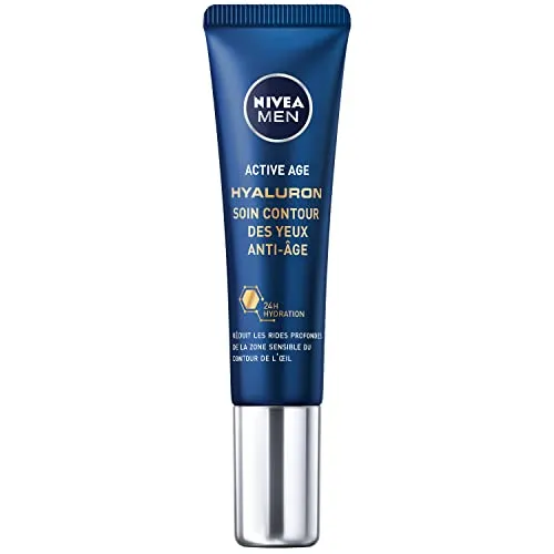 NIVEA MEN Anti-Aging Augenpflege (1 x 15 ml), feuchtigkeitsspendende Augenpflege mit Hyaluronsäure, Anti-Falten und Fältchen für Männer