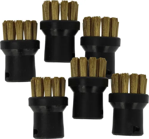 vhbw 6x Rundbürste kompatibel mit Kärcher SC 1650, SC 1 DELUXE, SC 1 EasyFix, SC 1 CLASSIC FLOOR KIT, SC 1702 Dampfreiniger - Dampfbürste