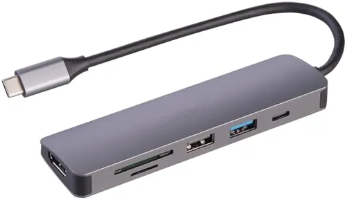 Callstel Hub: 6in1-Dockingstation, 4K HDMI, USB-C, PD bis 100 W, 2X USB-A 3.2/2.0 (HDMI Adapter, Multiport, Externe Festplatte)