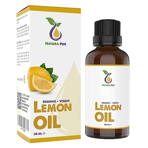 Zitronenöl BIO 30ml - 100% naturreines Zitronen Öl, vegan - Lemon Oil (Citrus Limon Peel Oil) - Zitrusöl Ätherisches Öl für guten Schlaf, Duftlampe, Diffuser