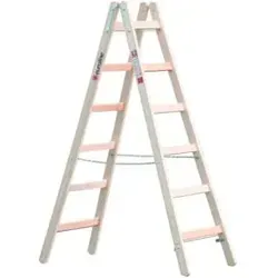 Euroline Holz-Sprossenstehleiter Nr. 10501 mit Eimerhaken von euroline