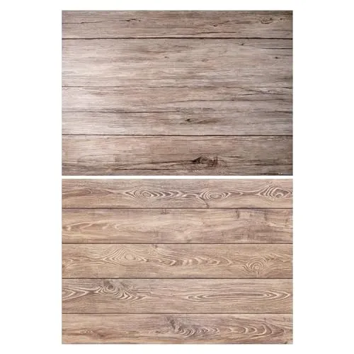 Lens-Aid Fotohintergrund Flatlay für Foodfotografie und Studio, Holz-Design, 84 x60 cm, Spezialbeschichtung, abwischbar