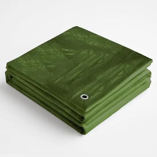 Abdeckplane Gewebeplane Line 140g/m² grün, 4m x 4m = 16m², 25 verschiedene Größen wählbar!! Schutzplane Bootsplane Holzplane Plane mit Ösen für Poll Gartenmöbel Trampolin Auto wasserdicht reißfest wasserfest