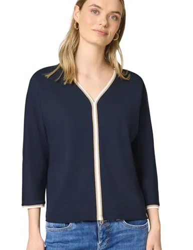Damen 3/4-Arm Shirt mit Kontrastdetail